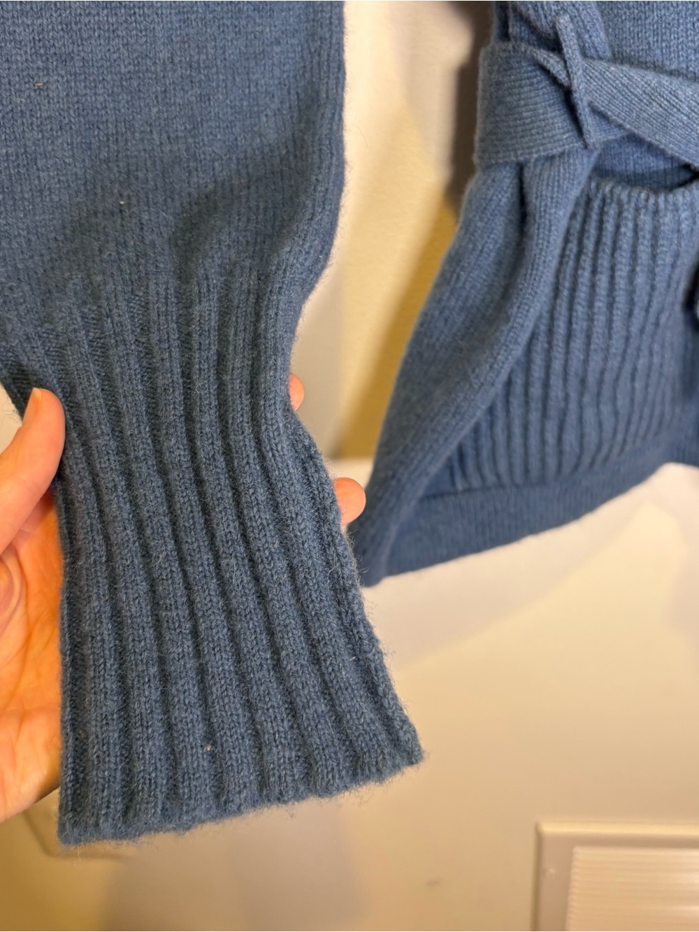 Vintage Simpson Piccadilly Scotland Shetland Wool Cardigan Skirt Set Blue - Picture 4 of 12